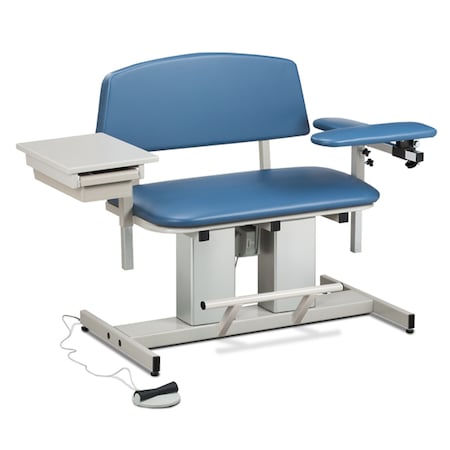 Clinton Bariatric Blood Chair w/ Padded Flip Arm & Drawer, Warm Gray 6362-3WG